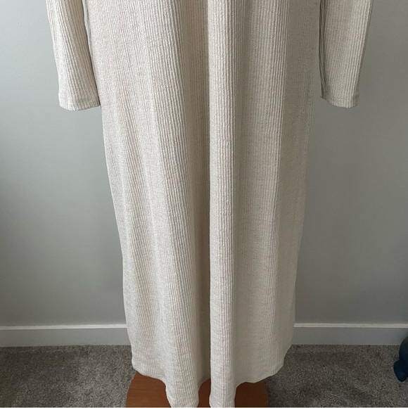 Topshop Maternity Maxi Ribbed Dress Long Sleeve Cream Size 12 Large - Picture 10 of 12